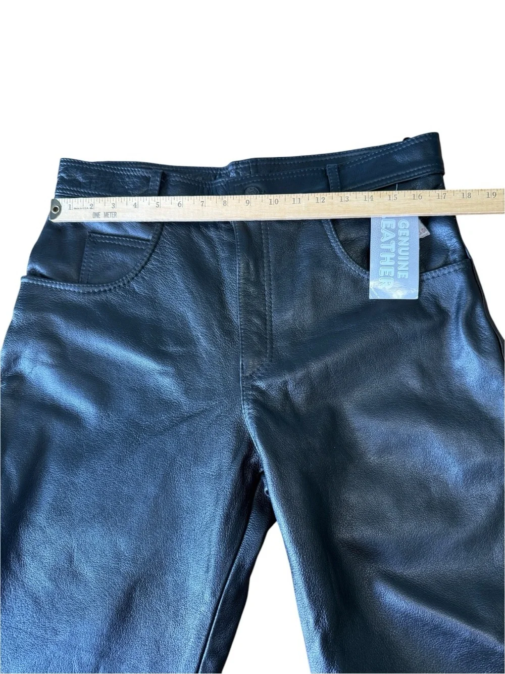 XELEMENT Advanced Motocycle Gear Black Leather Motorcycle Pants 34x28